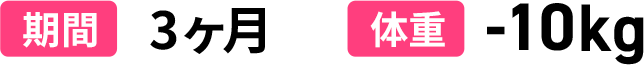 期間3ヶ月 体重-10kg